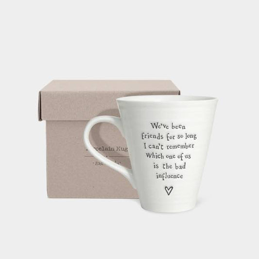 East Of India Bad Influence Porcelain Mug Box