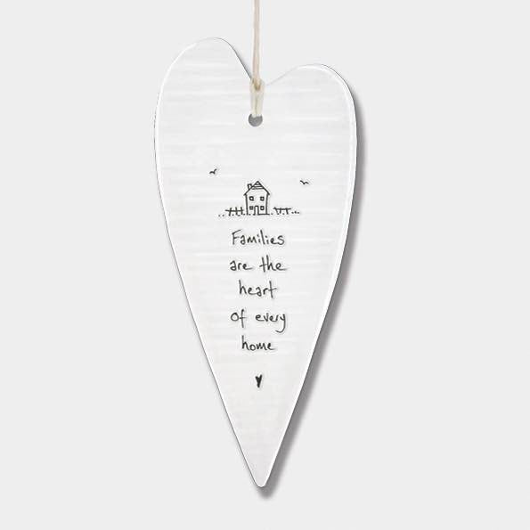 East Of India Families Heart Elegant Porcelain Heart White
