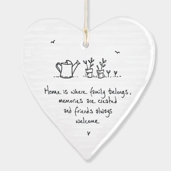 East Of India Family Belongs Porcelain Heart White