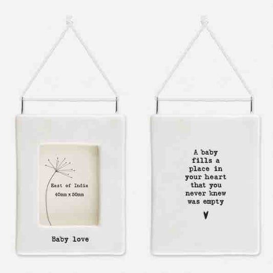 East of India 'Baby Love' Porcelain Hanging Frame 2