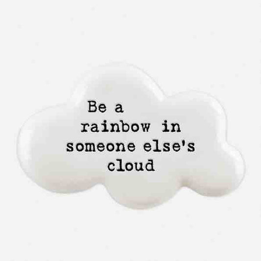 East of India 'Be a Rainbow' Porcelain Cloud Token