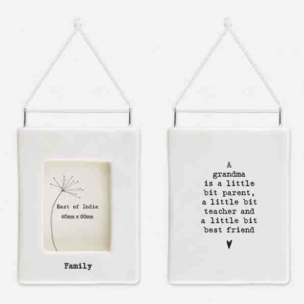 East of India 'Family' Porcelain Hanging Frame 2