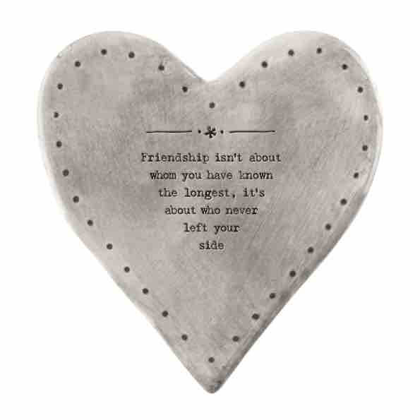 East of India 'Friendship' Rustic Heart Coaster 2