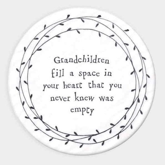 East of India Grandchildren Porcelain Leaf Coaster White