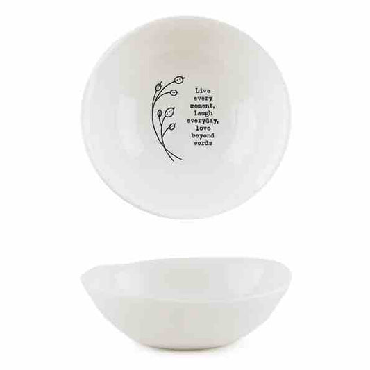 East of India 'Live Every Moment' Medium Hedgerow Bowl