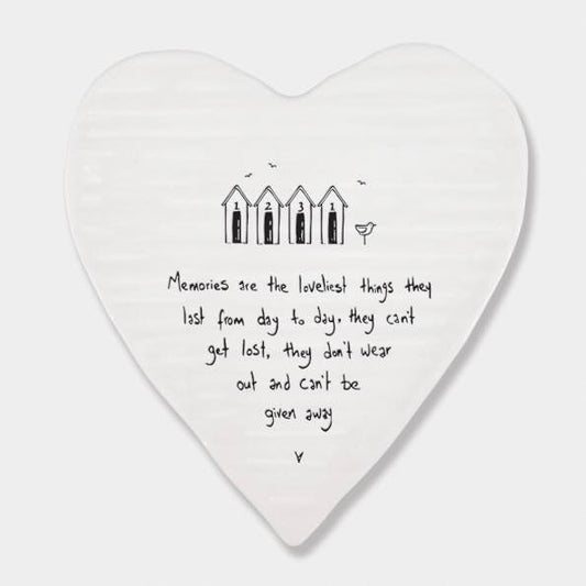 East of India Loveliest Memories Porcelain Heart Coaster 2