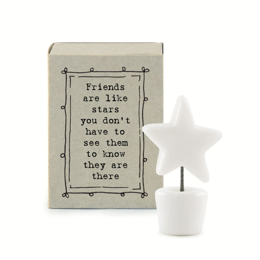 East of India Match Box - Friends Like Stars White