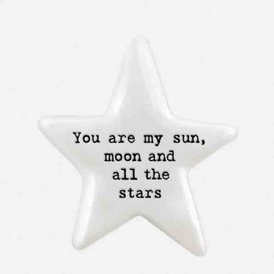 East of India 'My Sun, Moon and Stars' Porcelain Star Token