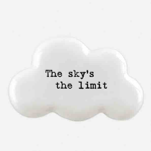East of India 'Silver Lining' Porcelain Cloud Token