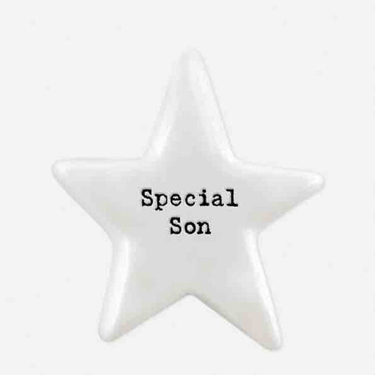 East of India 'Special Son' Porcelain Star Token