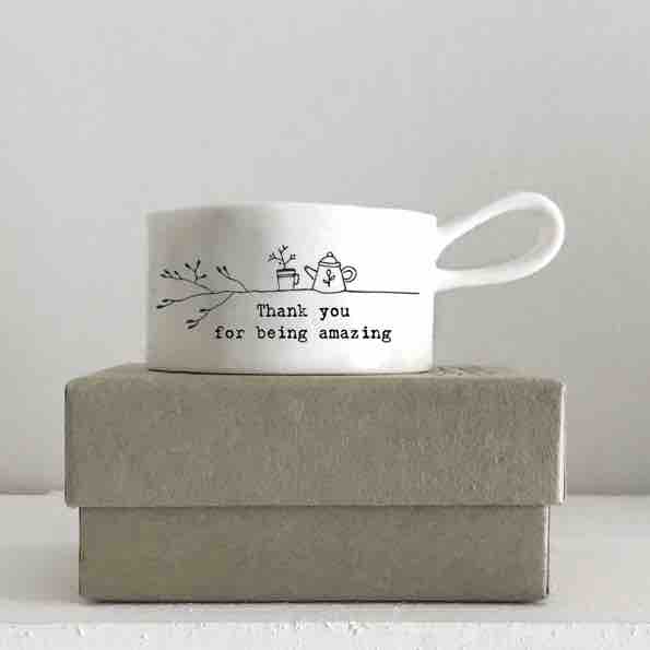 East of India 'Thank You' Handled Tea Light Holder Box