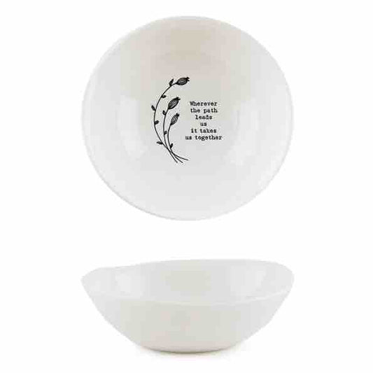 East of India 'Wherever Path' Medium Hedgerow Bowl White