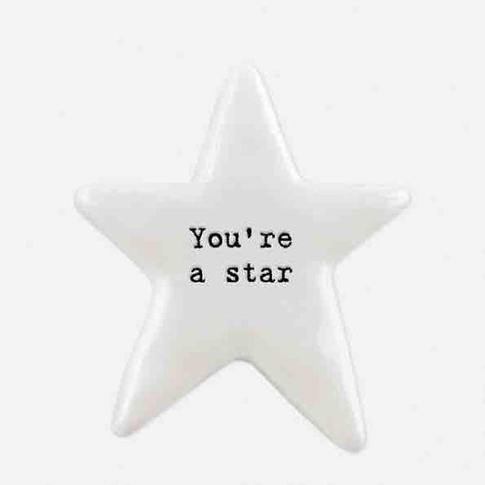 East of India 'You're a Star' Porcelain Star Token
