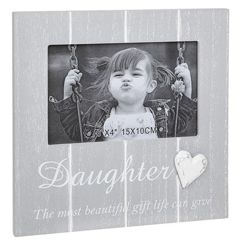 Cool Grey Frame with Heart Daughter