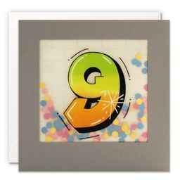 Paper Shakies Age 9 Birthday Card
