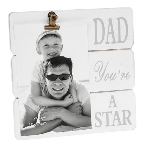 White Message Clip Photo Frame Dad