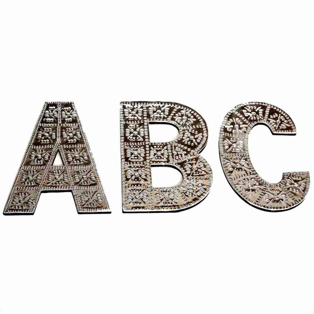 20cm Wooden & Aluminium Letter ABC