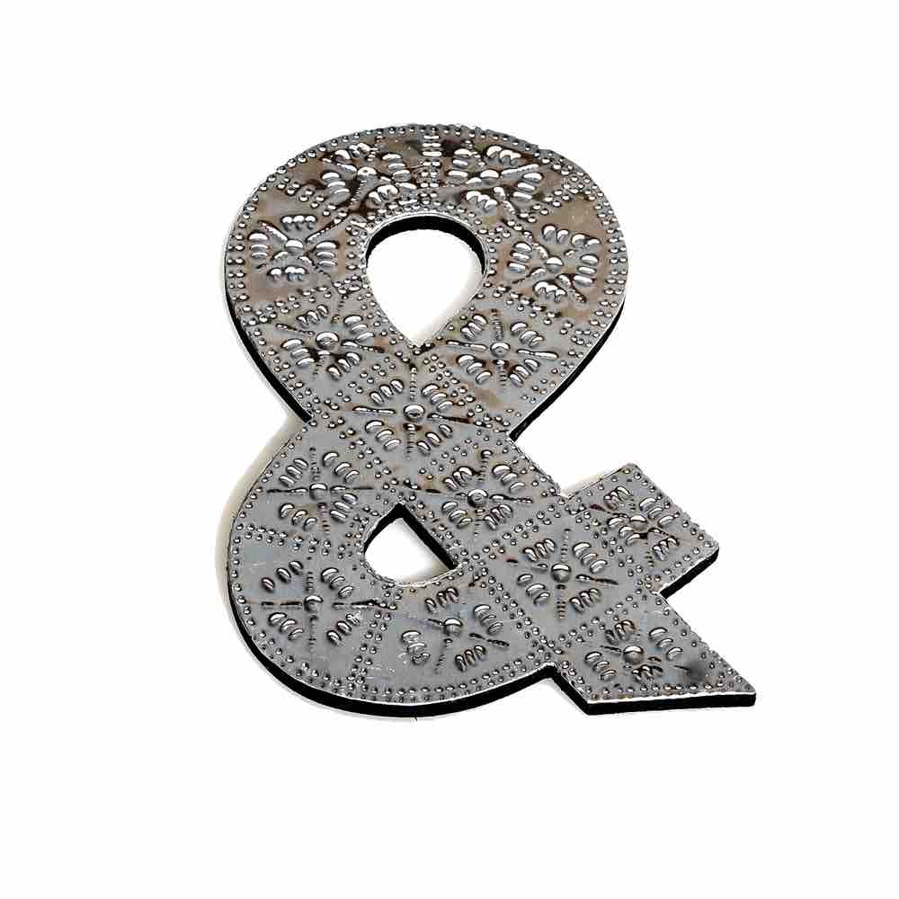 20cm Wooden & Aluminium Letter Ampersand
