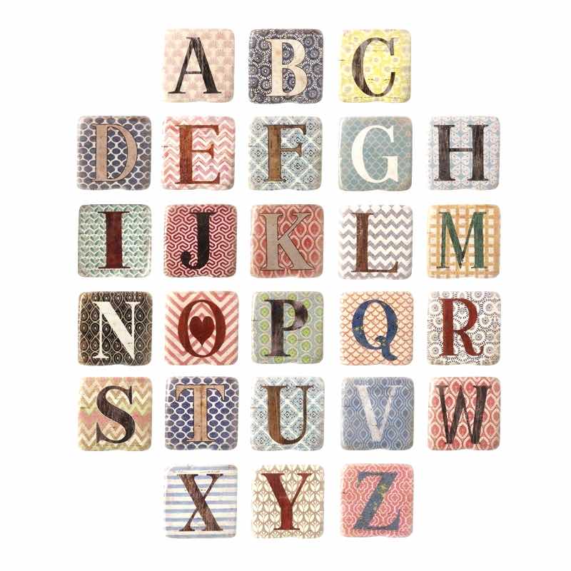 A-Z Alphabet Resin Coaster