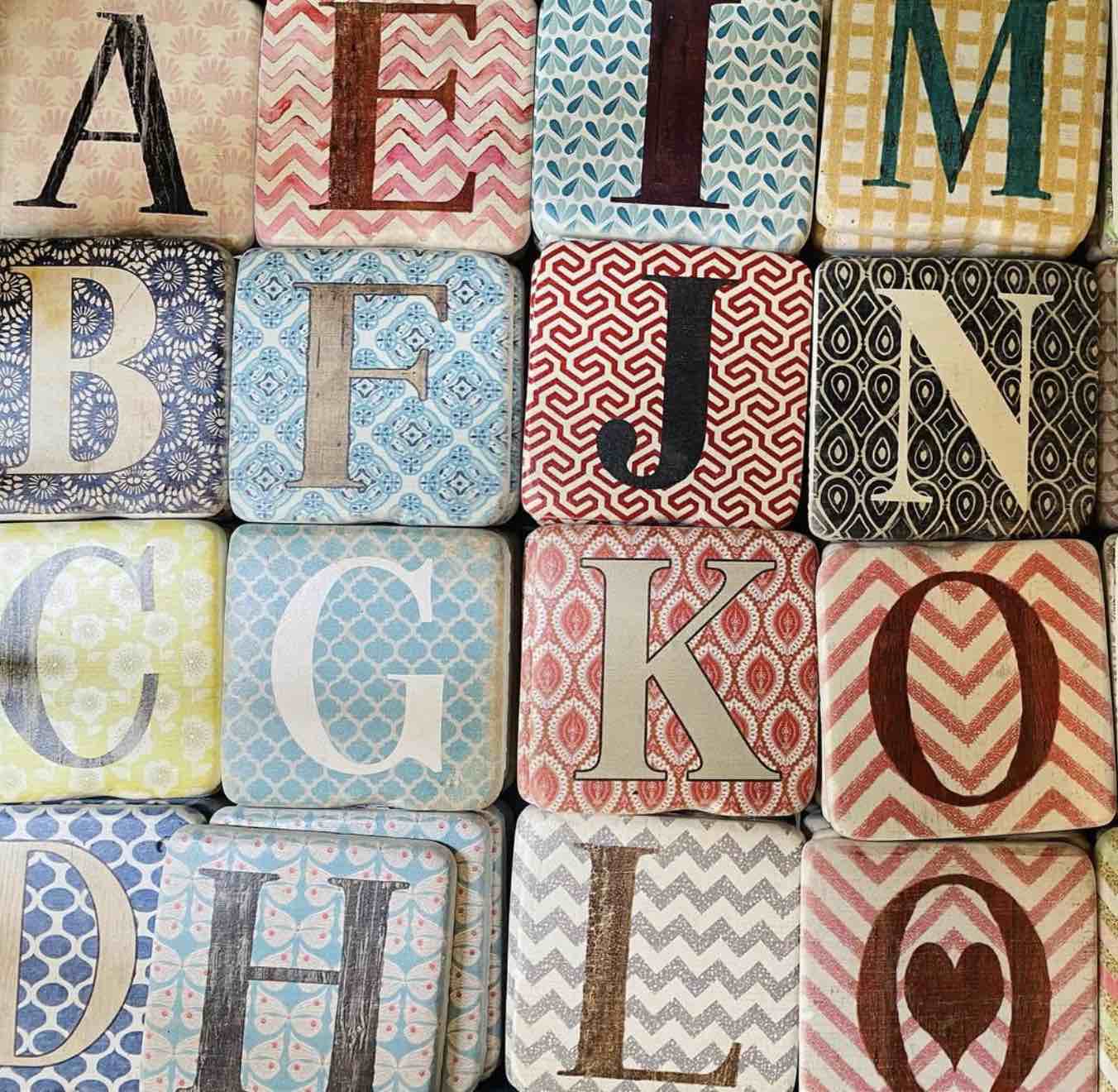 A-Z Alphabet Resin Coaster