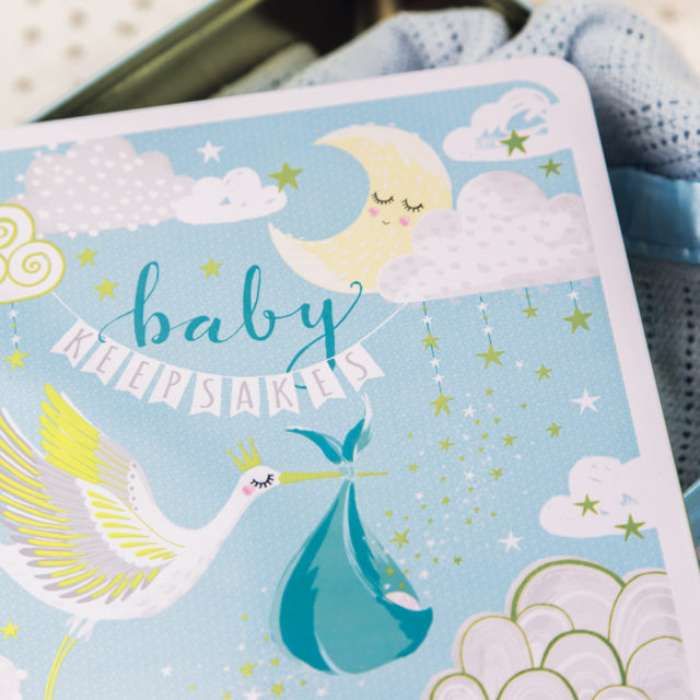 Baby Boy Keepsake Storage Tin Lid