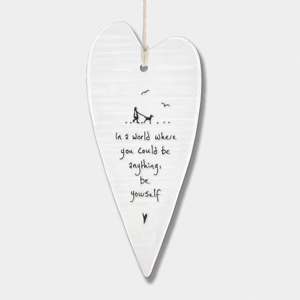 East Of India Be Anything Elegant Porcelain Heart White