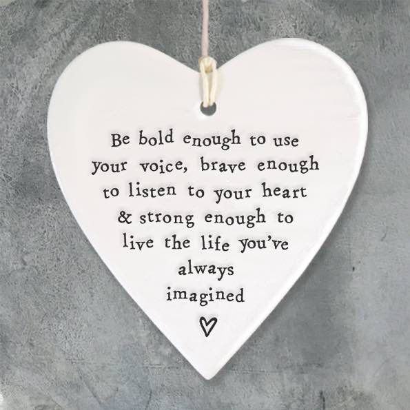 East Of India Be Bold Porcelain Heart