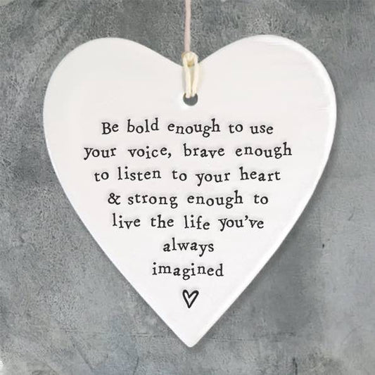 East Of India Be Bold Porcelain Heart