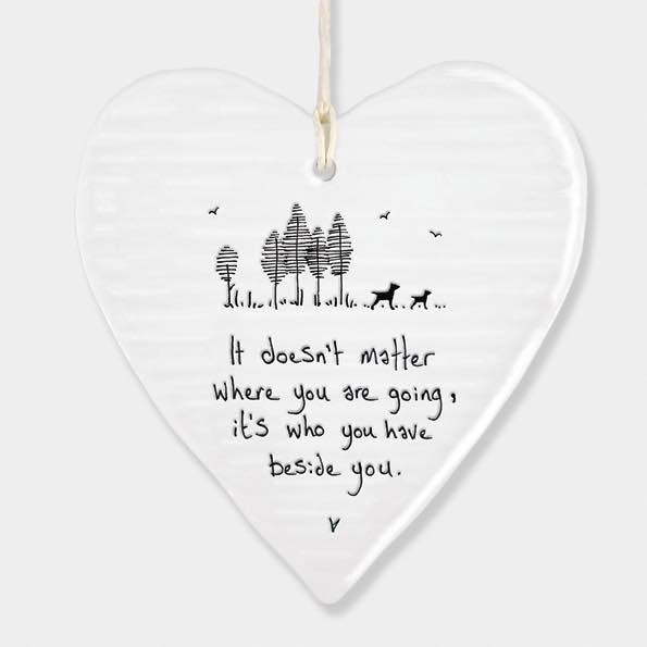 East Of India Beside You Porcelain Heart White