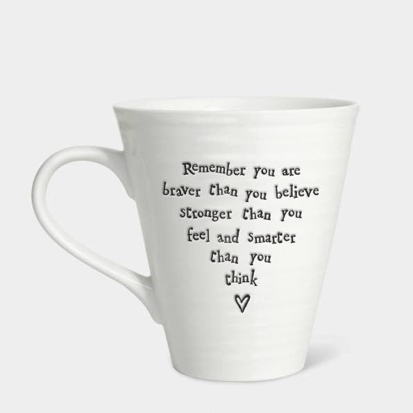 East Of India Braver Stronger Smarter Porcelain Mug White
