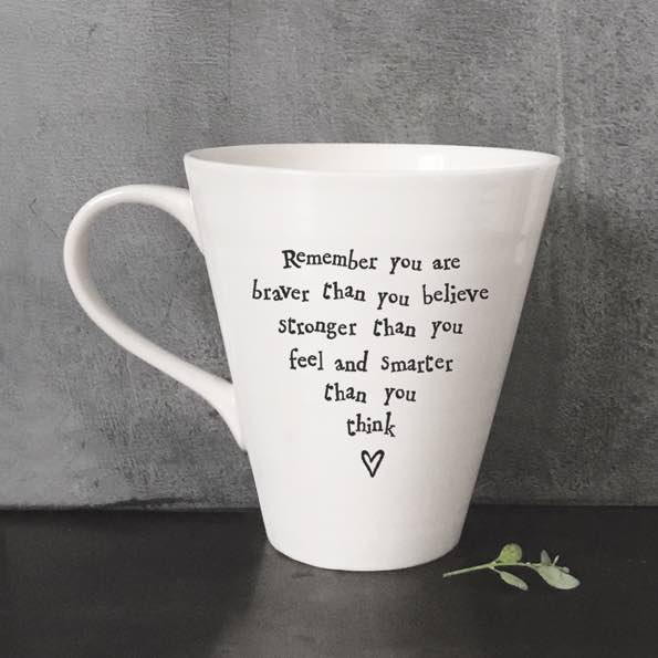 East Of India Braver Stronger Smarter Porcelain Mug