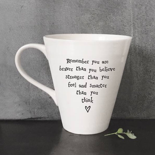 East Of India Braver Stronger Smarter Porcelain Mug