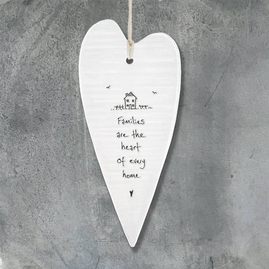 East Of India Families Heart Elegant Porcelain Heart