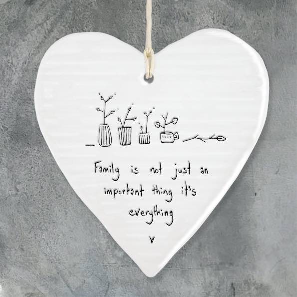 East Of India Family Everything Porcelain Heart