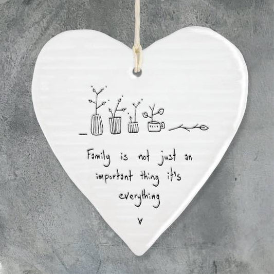 East Of India Family Everything Porcelain Heart