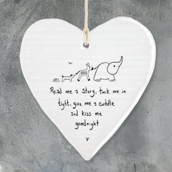 East Of India Freind Goodnight Story Porcelain Heart