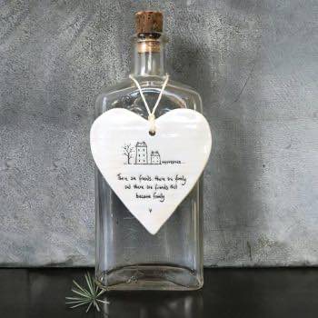East Of India Freinds Become Family Porcelain Heart 2