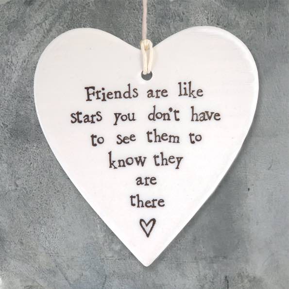 East Of India Friends Like Stars Porcelain Heart