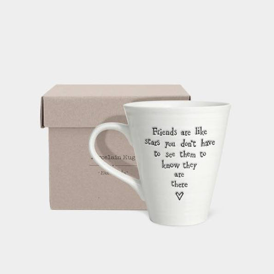 East Of India Friends Like Stars Porcelain Mug Box