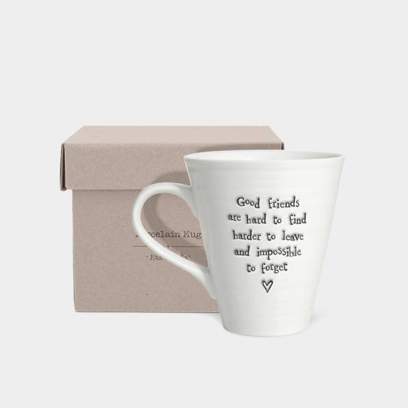 East Of India Good Friends Porcelain Mug Box