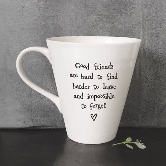 East Of India Good Friends Porcelain Mug
