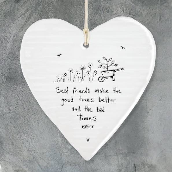 East Of India Good Times Porcelain Heart