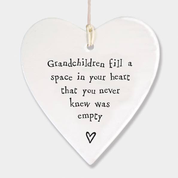 East Of India Grandchildren Porcelain Heart White