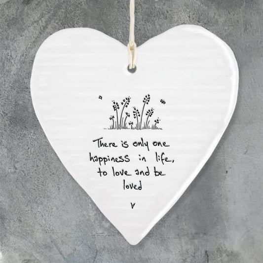 East Of India Happiness Porcelain Heart