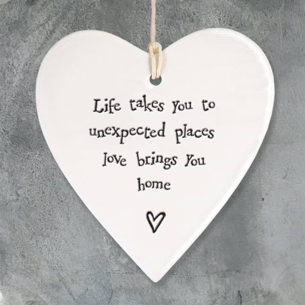 East Of India Life Takes You Porcelain Heart