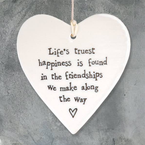 East Of India Life's Happiness Porcelain Heart