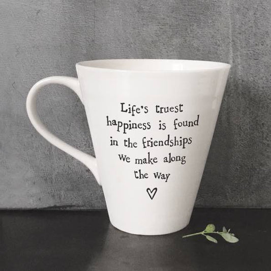 East Of India Life's Happiness Porcelain Mug