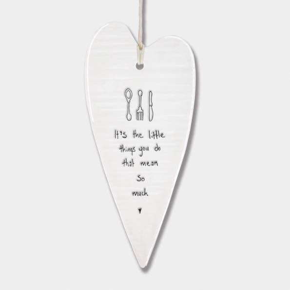 East Of India Little Things Elegant Porcelain Heart White