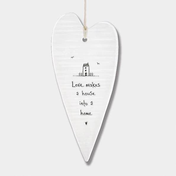 East Of India Love Makes Elegant Porcelain Heart Hanging 3