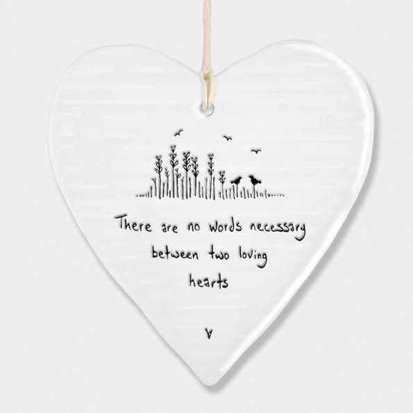 East Of India Loving Hearts Porcelain Heart White